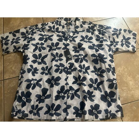 NWT Hugo Boss XL Cotton Printed Casual SS Shirt Relaxed Fit